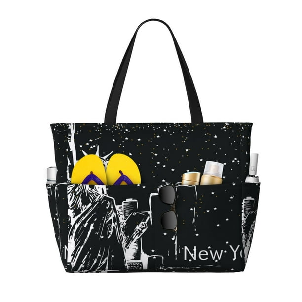 Fotbe New York City1 Bolsa de Viaje para Playa - Resistente al Agua, Bolsa Tote de Gran Capacidad y Ligera con 7 Bolsillos para Mujeres y Hombres