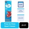 Great Value Freezer Guard Double Zipper Freezer Bags, Quart, 25 Count