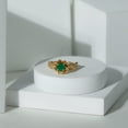 thumbnail image 6 of Rosec Jewels Nature Inspired Ring for Women, Emerald Flower Ring with Diamond (AAA Quality), 10K Yellow Gold, US 5.00, 6 of 9