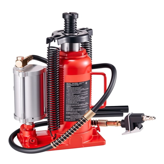 Heavy Duty 20 Ton Air Hydraulic Jack,19.5" Lift Height,Pneumatic&Manual Bottle Jack for Trucks,SUVs,RVs-Auto Repair Tool,Red