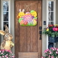 thumbnail image 6 of SLYNSHome Happy Easter Rabbit Decoration Sign,Cute Bunny & Eggs Hanging Ornament Welcome Pendant Wreath for Spring Home Door Wall Party, 6 of 7