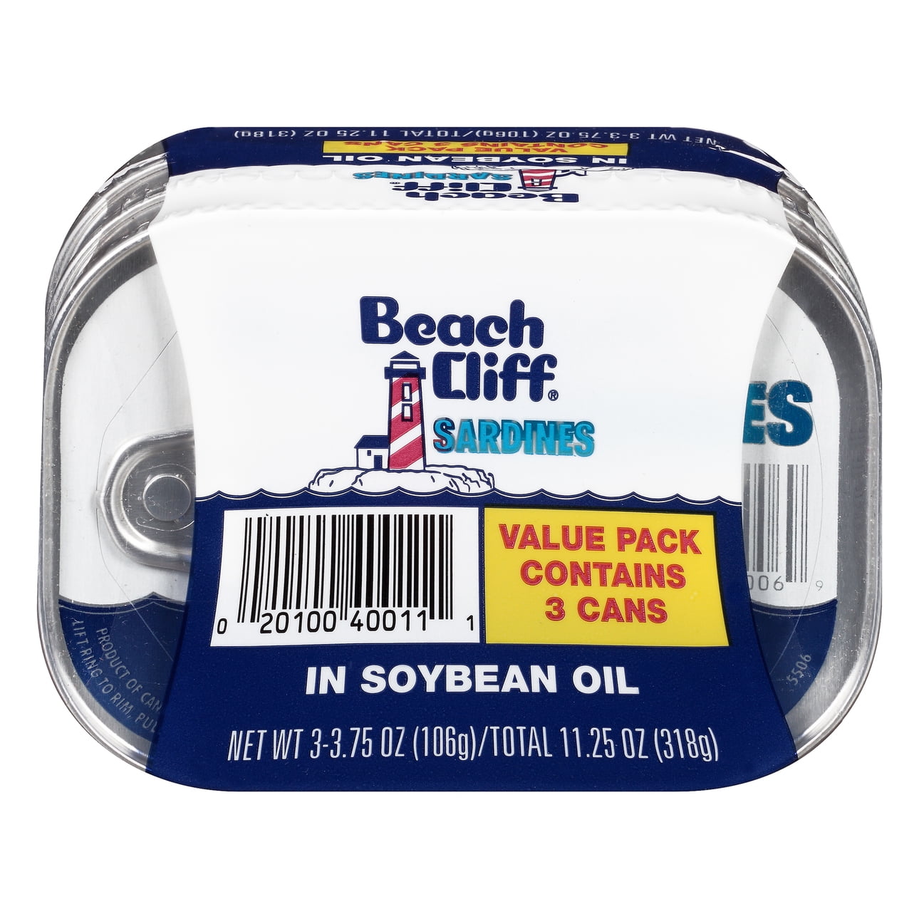 (Pack of 3) Beach Cliff Sardines in Soybean Oil