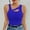 01 Blue, variant on Summer Tops for Women 2025 Cut Out Front Asymmetrical Neck Rib Knit Sleeveless Tank Top