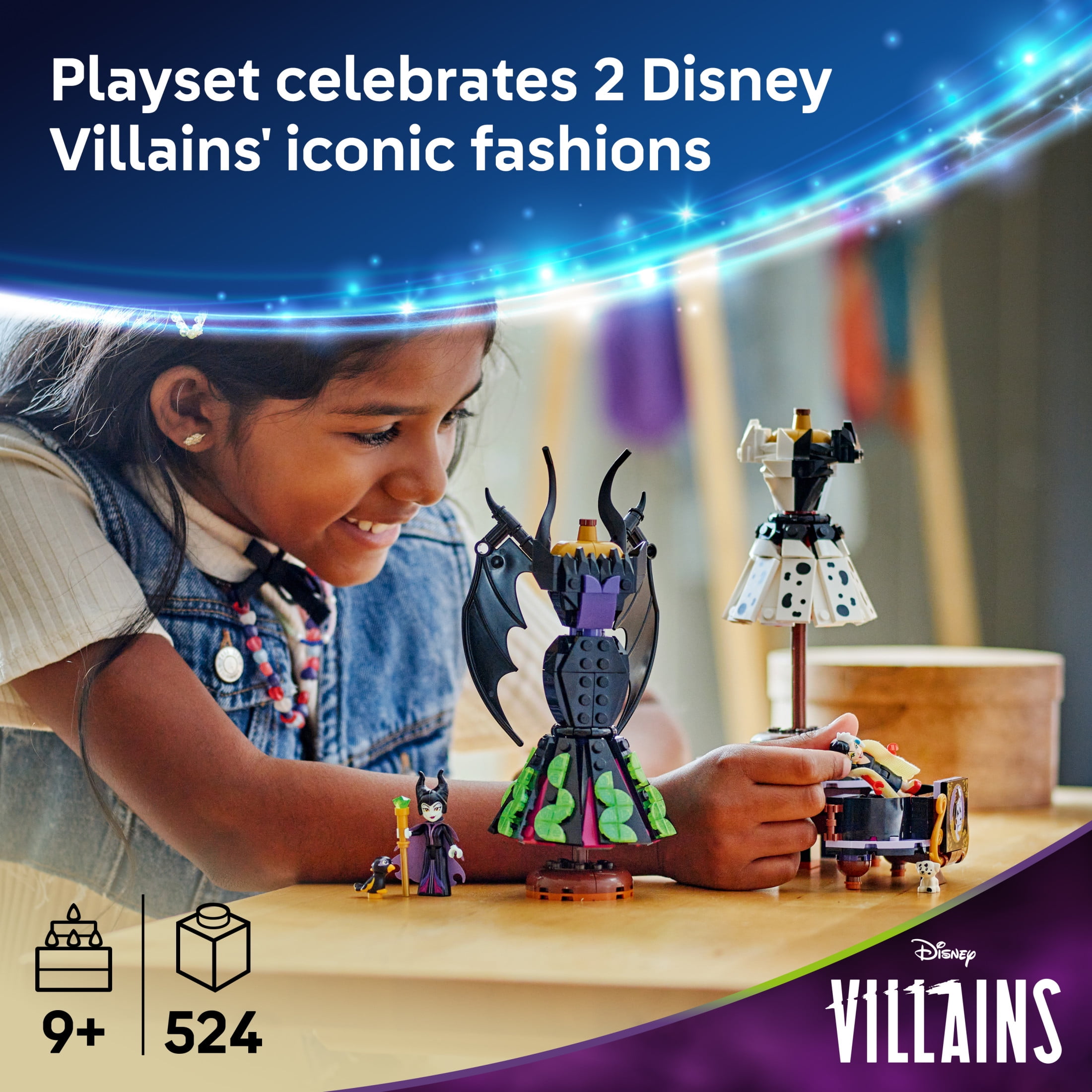 LEGO Disney Villains Maleficent’s and Cruella De Vil’s Dresses Kids Toy - Fashion Building Toy for Girls and Boys, Ages 9+ - Kids Toy for Disney Fans - Gift Idea for Birthdays & Holidays - 43262