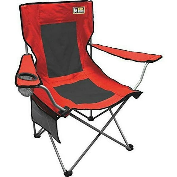 Bravo! Outdoor Mesh Folding Chair - Foldable Steel Frame - Red
