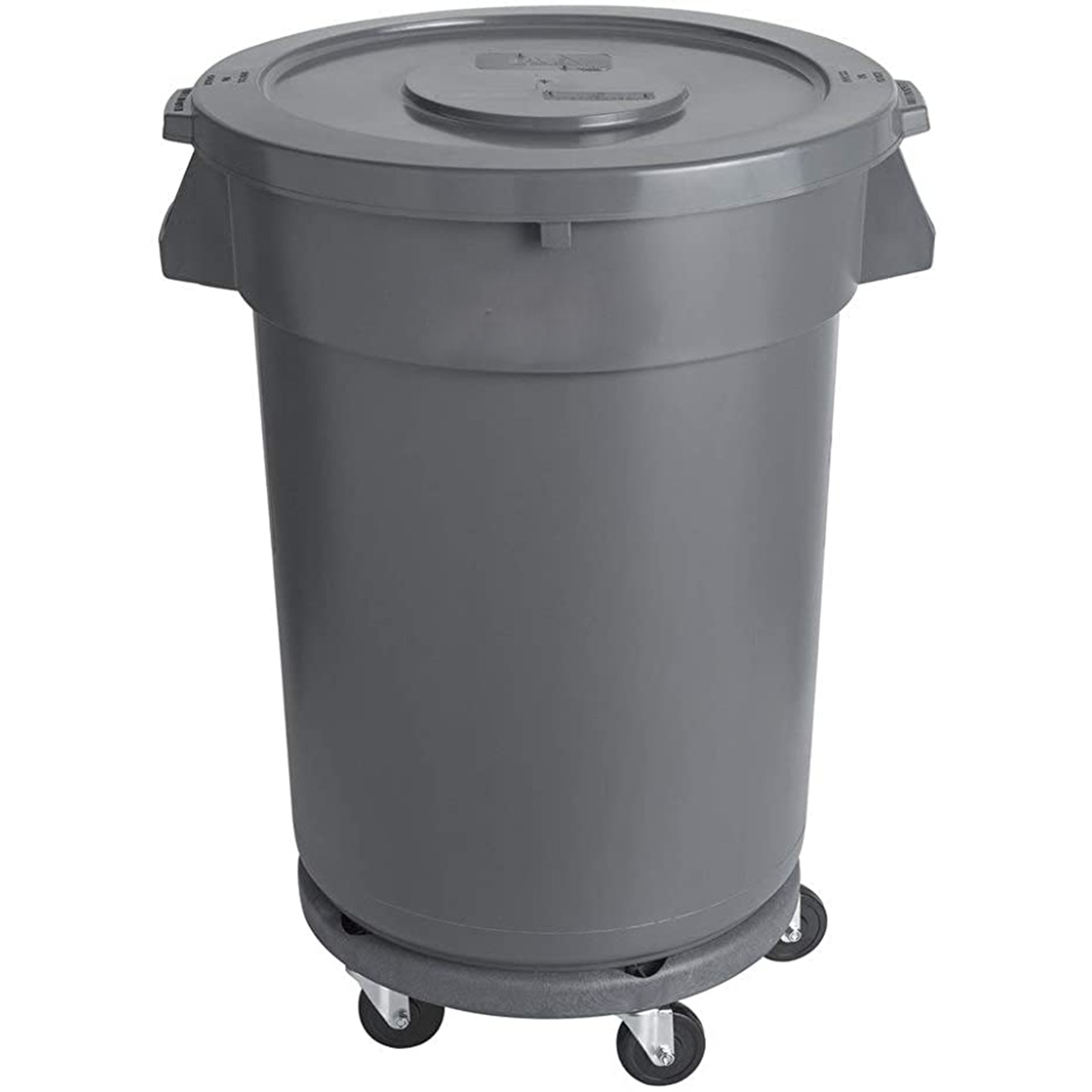 32 Gallon Gray Trash Can, Lid, and Dolly Kit - Walmart.com