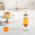 thumbnail image 3 of Aelga - Recipiente dosificador de miel de vidrio, antigoteo, 12 oz, con asa, dispensador de jarabe para café o té, ideal para miel y jarabe, color blanco, 3 of 6