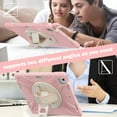 thumbnail image 4 of XYX Case for iPad Air 13 (2025)/iPad Air 13 (2024)/iPad Pro 12.9 inch (2022/2021/2020/2018) with 360 Degree Rotating, Hand Strap, Shoulder Strap, Cherry Pink, 4 of 7