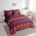 thumbnail image 3 of Homewish Boho Aztec 7-Piece Bedding Comforter Set,Western Cowboy Dreamcatcher King Bedding Sets,Deeppurple Orange Bed Sheets For Adult,Microfiber Bedroom Decor Reversible, 3 of 8