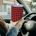 thumbnail image 6 of Cauagu Buffalo Plaid Red Black Pattern 20oz Tumbler,Stainless Steel Vacuum Insulated Tumbler with Lid Insulated Coffee Mug Thermal Cup with Splash Proof Sliding Lid-Without Straw, 6 of 8