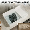 thumbnail image 4 of Perch 24" X 15" Square Ceramic White Vessel Sink Bathroom Sink With Slanted Washboard Design DV-1V0321, 4 of 12