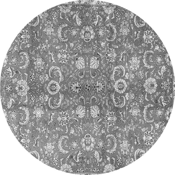 Ahgly Company Indoor Round Persian Gray Traditional Area Rugs, 4' Round