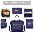 thumbnail image 2 of Blue and Black Checkered Pattern Insulated Leakproof Lunch Box for Women, Large Lunch Bag for Tween Teen Adult, Loncheras Para Mujer for Work Beach Travel Picnic Camping, 2 of 5