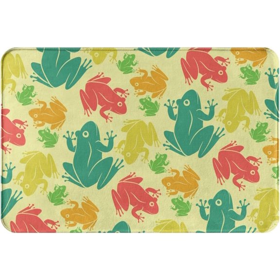 Cute Frogs Bath Rugs Mats Door Mat Doormat Non Slip Absorbent Bathroom Floor Mat Carpet for Home Kitchen Entrance 16x24 inch Bath Mat