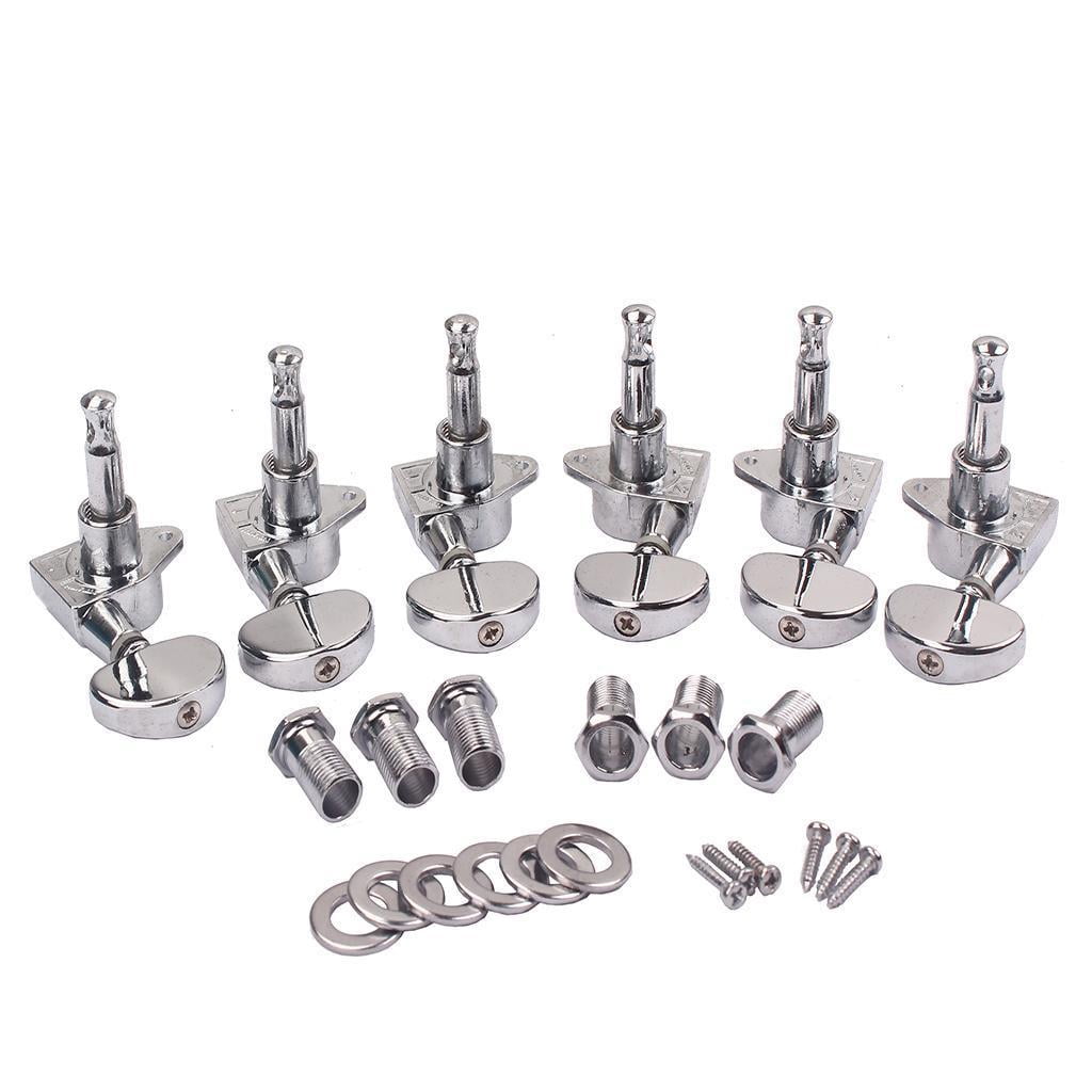 LeeQinersw 1 Set 3L3R Guitar String Tuning Pegs with Strings for Acoustic Electric Guitar