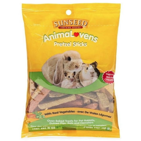 Sunseed AnimaLovens Pretzel Sticks for Small Animals [Small Pet, Small Pet Treats] 4 oz