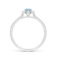 thumbnail image 2 of ANGARA Natural Floating Aquamarine Halo Ring with Diamond Accents in 14K White Gold for Women (Size-4mm) | March Birthstone, Birthday, Anniversary, Jewelry Gift for Women | Natural Aquamarine Ring, 2 of 8
