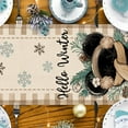 thumbnail image 4 of Hello Winter Table Runner, Snowflake Pine Branch Plaid Check Farmhouse Kitchen Dining Table Decor, Christmas Holiday Home Decoration Indoor Outdoor Party Supply 13 x 72 Inches, 4 of 6