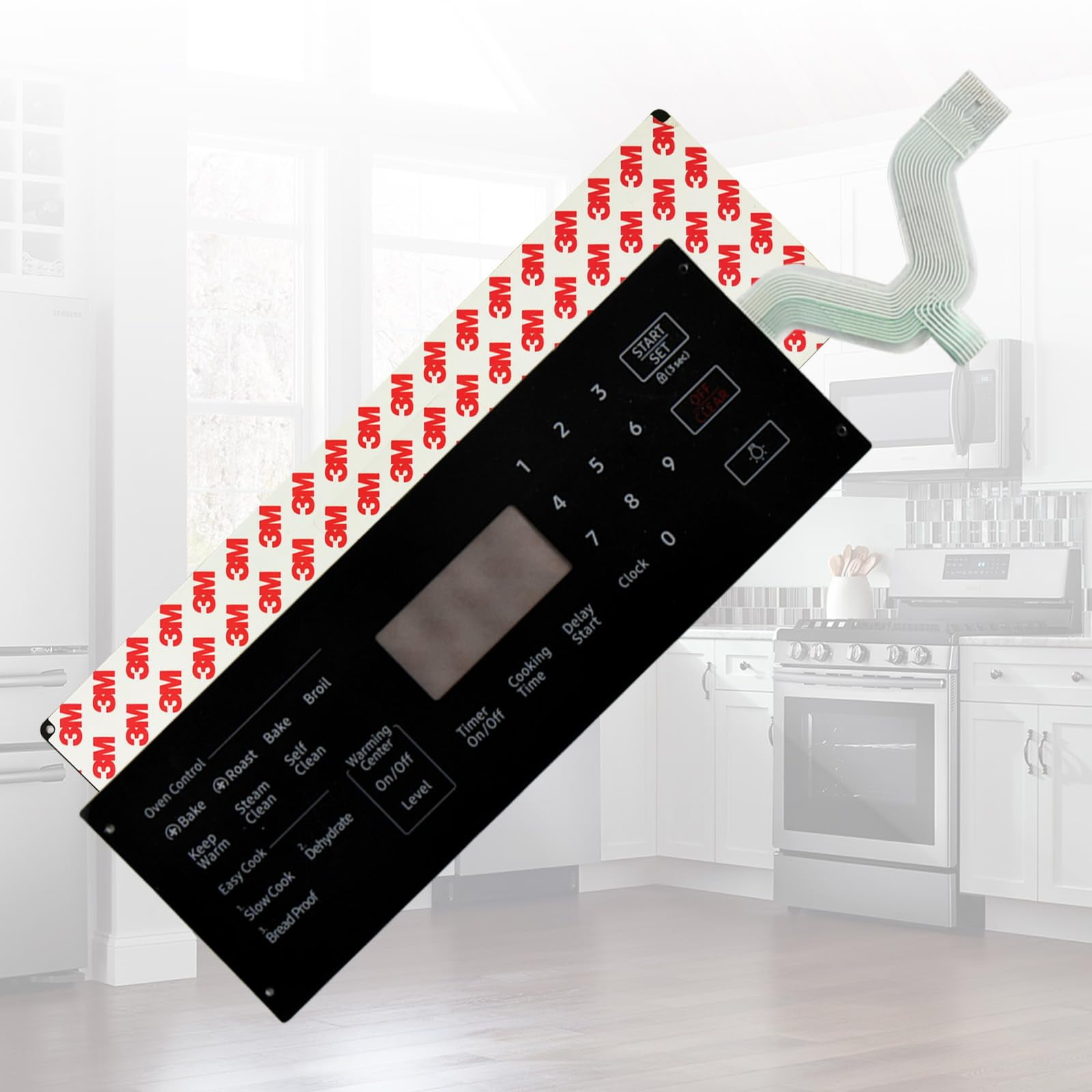 DG34-00043A Switch Membrane Replacement Model, Touchpad Overlay, Compatible with Samsung Stove Oven,for PD00051348,AP6244845,PS12086110,4958613,EAP12086110