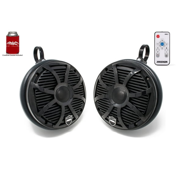 Wet Sounds REVO 6-SWB Black 6.5 Inch Marine LED  Speakers & Enclosures (1.75" Clamps) & LED Controller