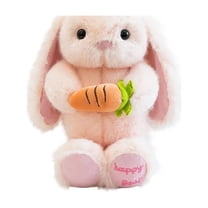 Cute Carrot Rabbits Plush Toy With Tag, Soft Plush Stuffed Animal With Long Ears Holding Carrot, Ideal Gift For Kids & Collectors, Perfect For Bedroom & Nursery Decor, Bunny &