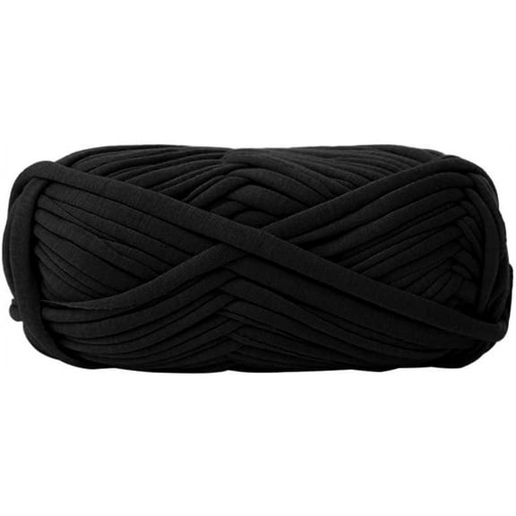 XmhyTop 2pcs Yarn Style Crocheting Ribbon Yarn Knitting Yarn Ball Thick Fabric Yarn （Black）