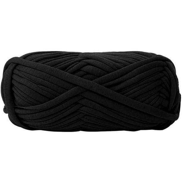 Nvzi piezas de hilo estilo crochet, hilo de cinta, hilo de tejer, hilo de tela grueso (negro)