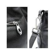 LUXUR Ladies Leather Top Handle Handbag Women Classic Satchel Crossbody Bags Purse Daily Portable Detachable Tote Black