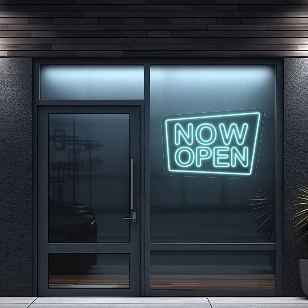 Now Open Square Sign (Red, 30"(W)x21"(H), WallMounting(FreeWallMountingKit))