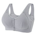 thumbnail image 3 of Mrat Women's Daisy Bra Front Snaps Bra No Underwire and High Support Push up Sports Bra Comfortable Easy Close Front Button Bra Gray_AA 46, 3 of 3