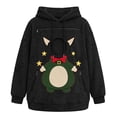 thumbnail image 5 of Wyongtao Womens Christmas Pet Pouch Hoodie Fleece Graphic Zipper Pockets Hooded Sweatshirt Xmas Cat Carrier Tops (2XL, Black), 5 of 5