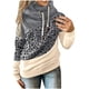 thumbnail image 1 of Sudaderas con capucha para mujer, suéter con cuello vuelto, informal, de manga larga, color block, sudaderas con capucha, suéteres, tops de otoño Xemadio WRMH-1664-52, 1 of 5
