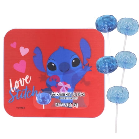 Galerie's Lilo and Stitch Valentines Day Lollipops, Vday Candy Gift Set, 1.41 Ounces