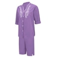 thumbnail image 7 of Womens Sets 2 Piece Outfits Casual Short Sleeve Button Down Shirt and Shorts Loungewear Summer Clothes, 7 of 7