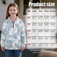 thumbnail image 7 of Uorisanigo Kids Sweatshirt Quarter Zip Pullover Sweatshirts Lightweight Blue Banana Leaf Half Zip Up Hoodies with Long Sleeve, Casual Essentials Half Zipper Crop Tops Fall Clothes, 7 of 7