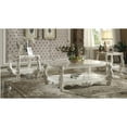 thumbnail image 3 of ACME Versailles Rectangular Wood Coffee Table with Bottom Shelf in Bone White, 3 of 5