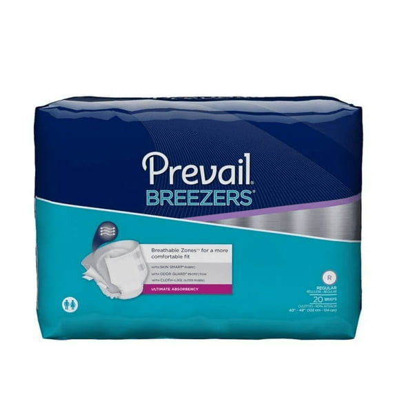 Prevail Breezers Adult Brief PVB-016/1 Regular Size, Lavender, Case of 80