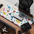 thumbnail image 2 of Long Mouse Pads for Desk,White Cartoon Dinosaurs Volcanoes Desk Mats on Top Of Desks, Desk Mouse Pad Extra Large with 3mm Non-Slip Base and Stitched Edge for Gaming,Work,Home 35.4"x15.7", 2 of 5
