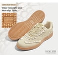 thumbnail image 6 of LUCKY STEP Womens Fashion Sneakers with Bow Detail Comfort Casual Shoes,Beige&Gold, 6 of 11