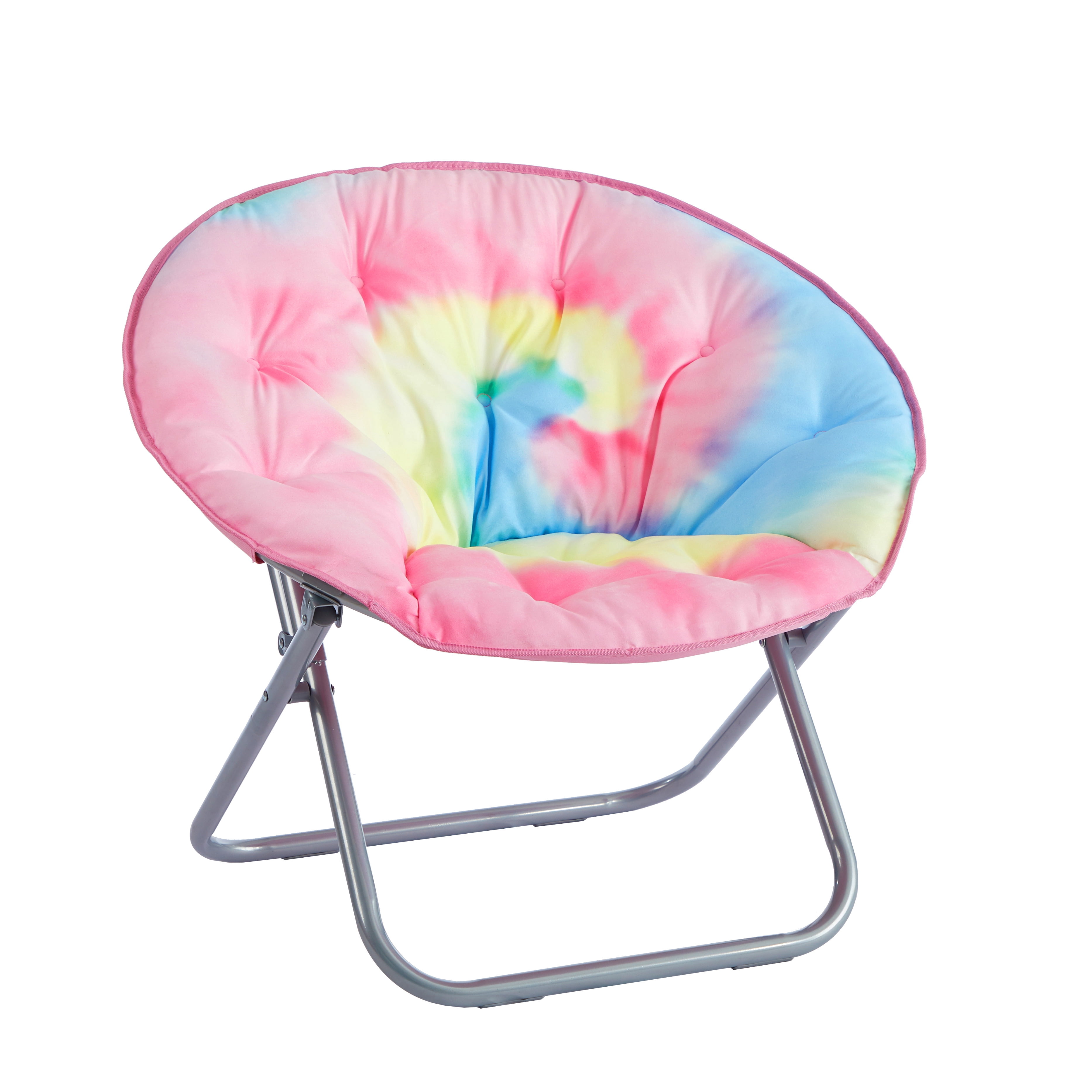 Mainstays Large Microsuede Saucer Chair, Rainbow Tie Dye