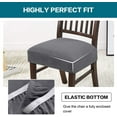thumbnail image 4 of Stretch Jacquard Chair Seat Covers Seat Covers for Dining Room Chair Covers Chair Seat Slipcovers Removable Washable Chair Seat Cushion Slipcovers for Dining Room (6 Pack, Gray), 4 of 7