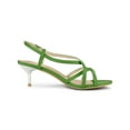 thumbnail image 3 of BLISSFUL STEP Women's Slingback Strappy Stiletto Heels Sandals Green 7, 3 of 7