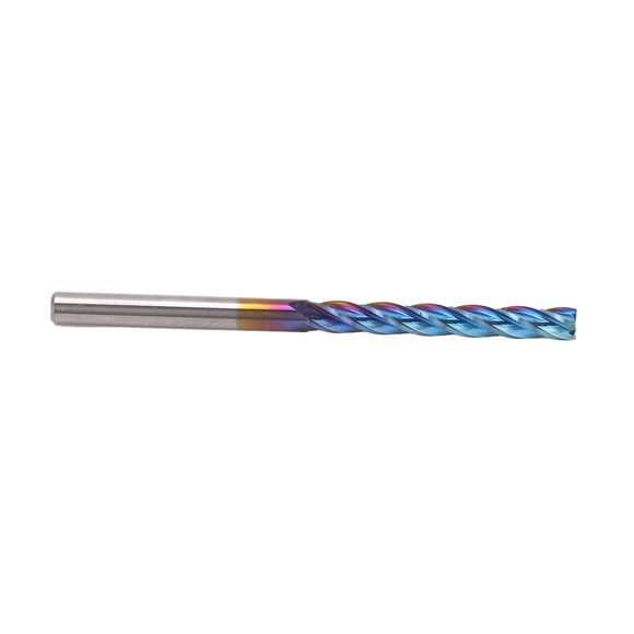 Coupe-Bordures Coupeur 4 Flux Tungstène Acier Extrémité Broyeur Revêtement NanoBlue CNC 3.175x25x50mm