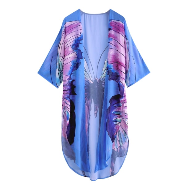 Blusa informal con estampado de protección solar para mujer, blusa para mujer, traje de baño suelto, ropa para la playa Pompotops FGAJ13725