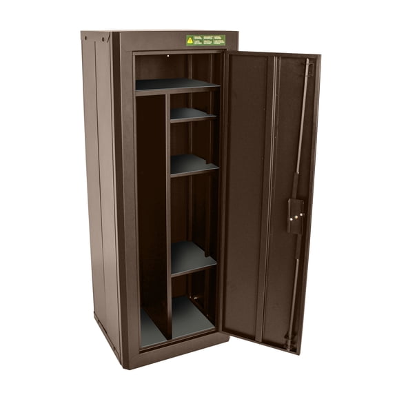 Mossy Oak 18-Gun Collapsible Rifle Security Cabinet with Key Lock, Brown
