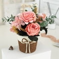 thumbnail image 2 of Cesta de flores simulación Flor pequeño bonsái Ticfox eucalipto rosa copo de nieve, 2 of 11