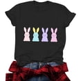 thumbnail image 5 of Mifsaly Short Sleeve T-Shirts Women Relaxed Fit Multi Pastel Bunnies Graphic Cotton tops Soft Breathable Casual Summer Basic Tees XXL, 5 of 6