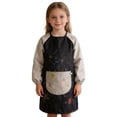 thumbnail image 5 of KHONTS Kids Waterproof Apron Kids Artist Smock Paiting Art Aprons Chef Baking Apron Classroom Craft Apron,Size 3-12 Years Black3 M, 5 of 5