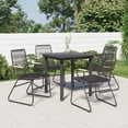 thumbnail image 1 of vidaXL 5 Piece Garden Dining Set Black PVC Rattan, 1 of 8