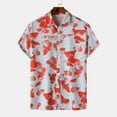 thumbnail image 4 of ALLLIST Casual Shirts for Men Collared Short Sleeve Button Down Shirts Red Tie Dye Clothing for Men, 4 of 9